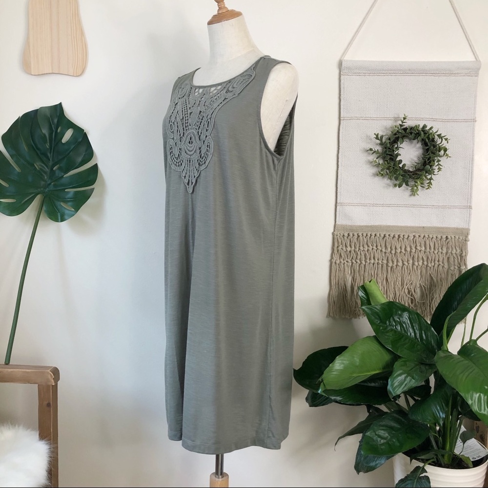 Joe Fresh l Green Knee Length Sleeveless Dress L - Picture 2 of 10